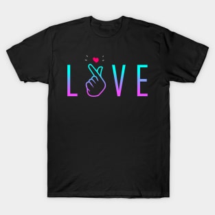 K-Pop K-Drama Korean Saranghae - I love you Finger T-Shirt